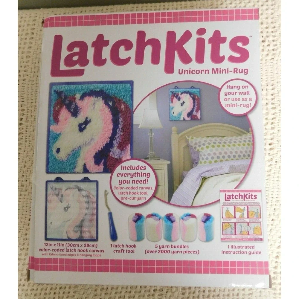 Kahootz Latch Kits Unicorn Mini Rug Craft Kit  NEW‎
